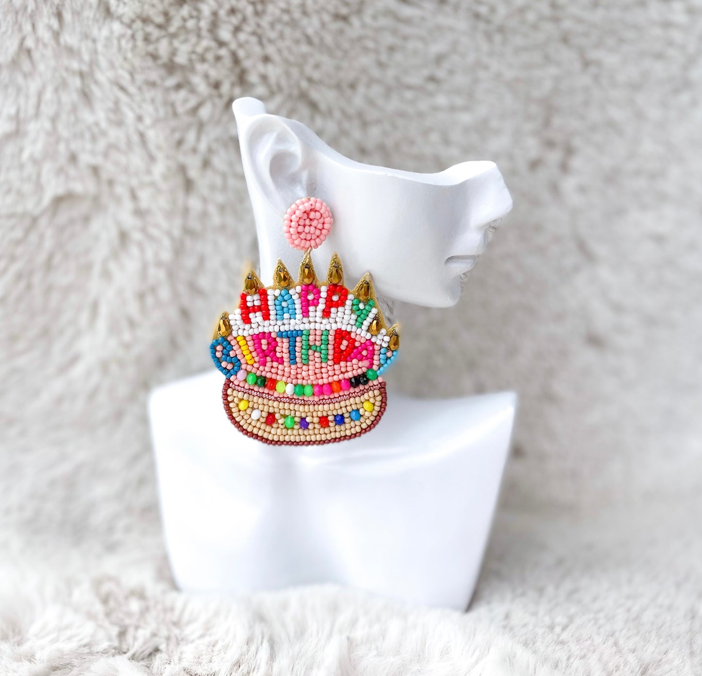 Beaded Happy Birthday Drops