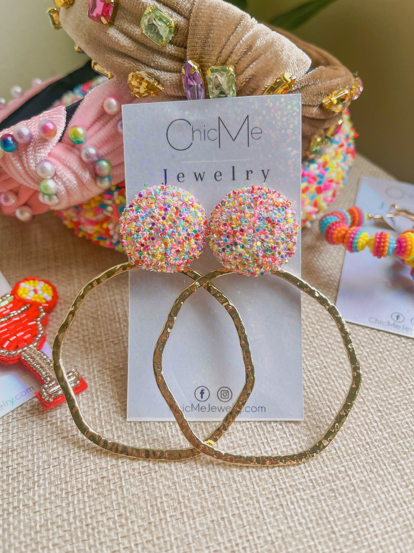 Summer Glitter Drop Hoops